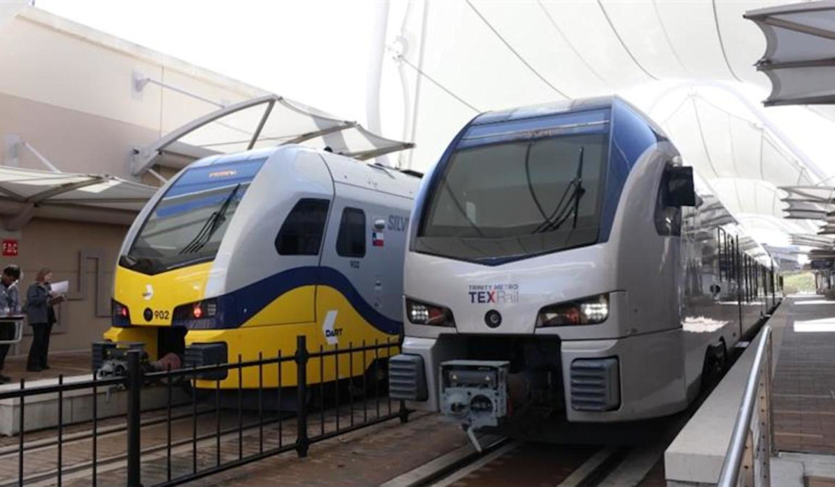 Dart and TexRail trains