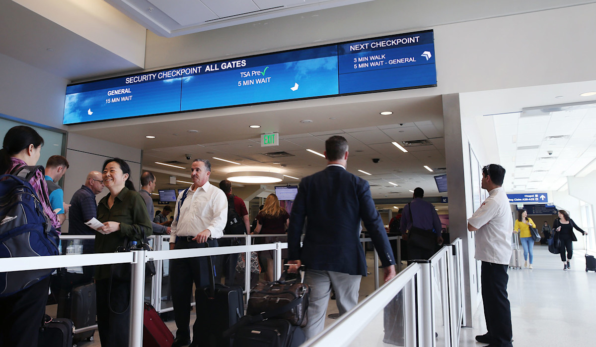 TSA Wait times screens