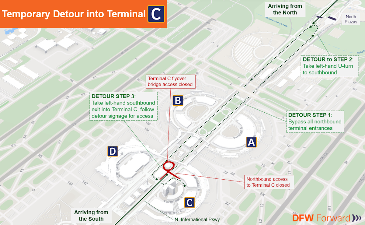 Terminal C Detour Map Update