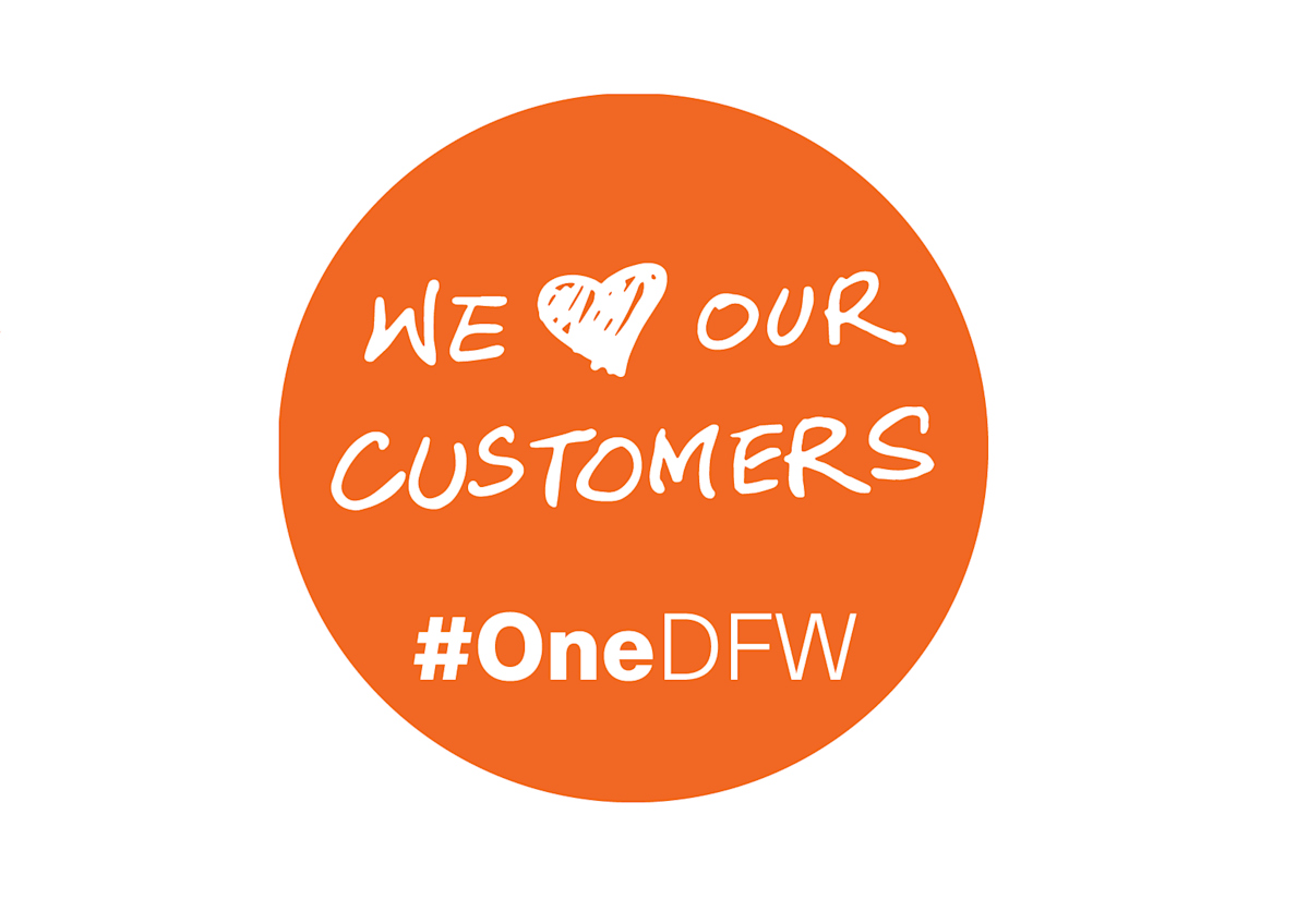 We love our customers button