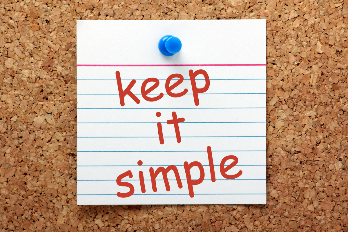 The phrase Keep It Simple in red ink