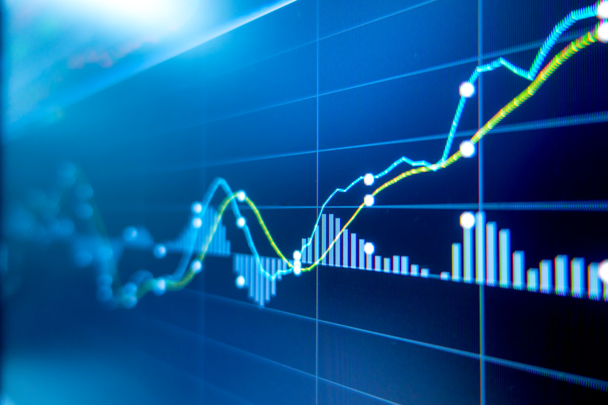Stock exchange market graph