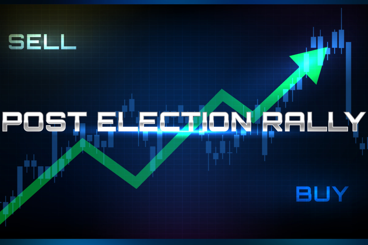 abstract backgroud of stock market post us presidential election rally