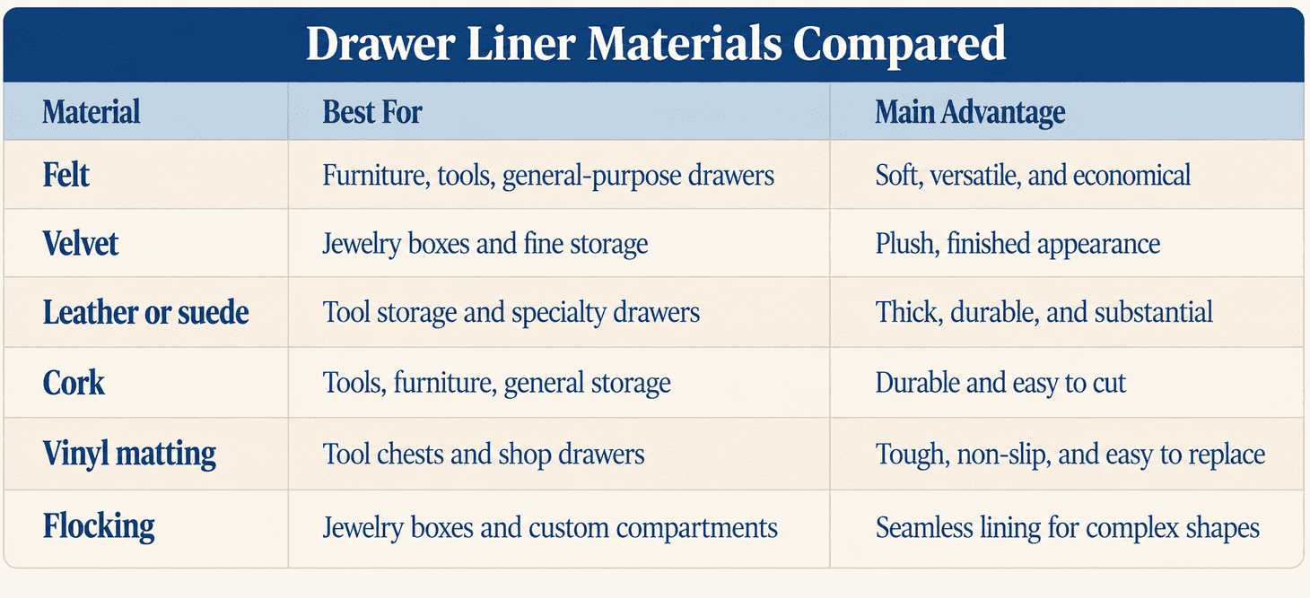 Drawer Liner Materials Compared optimized
