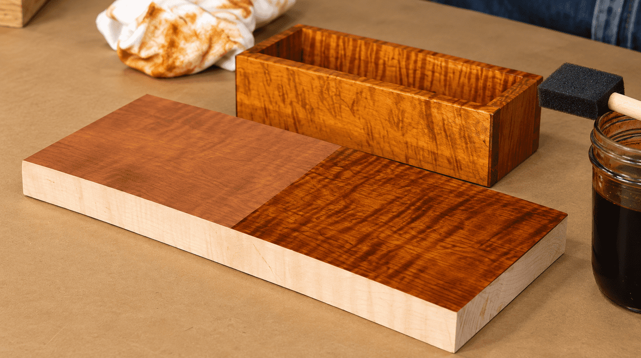 Wood Finish Comparison on Curly Maple