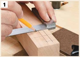 step 1 routing a mortise