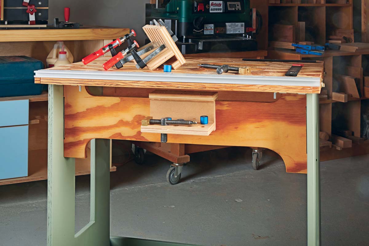 diy clamp storage rack for table