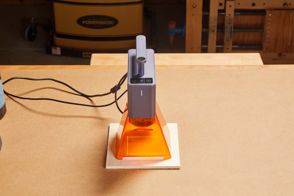 laser shield is an orange plastic hood to protect eyes from the light