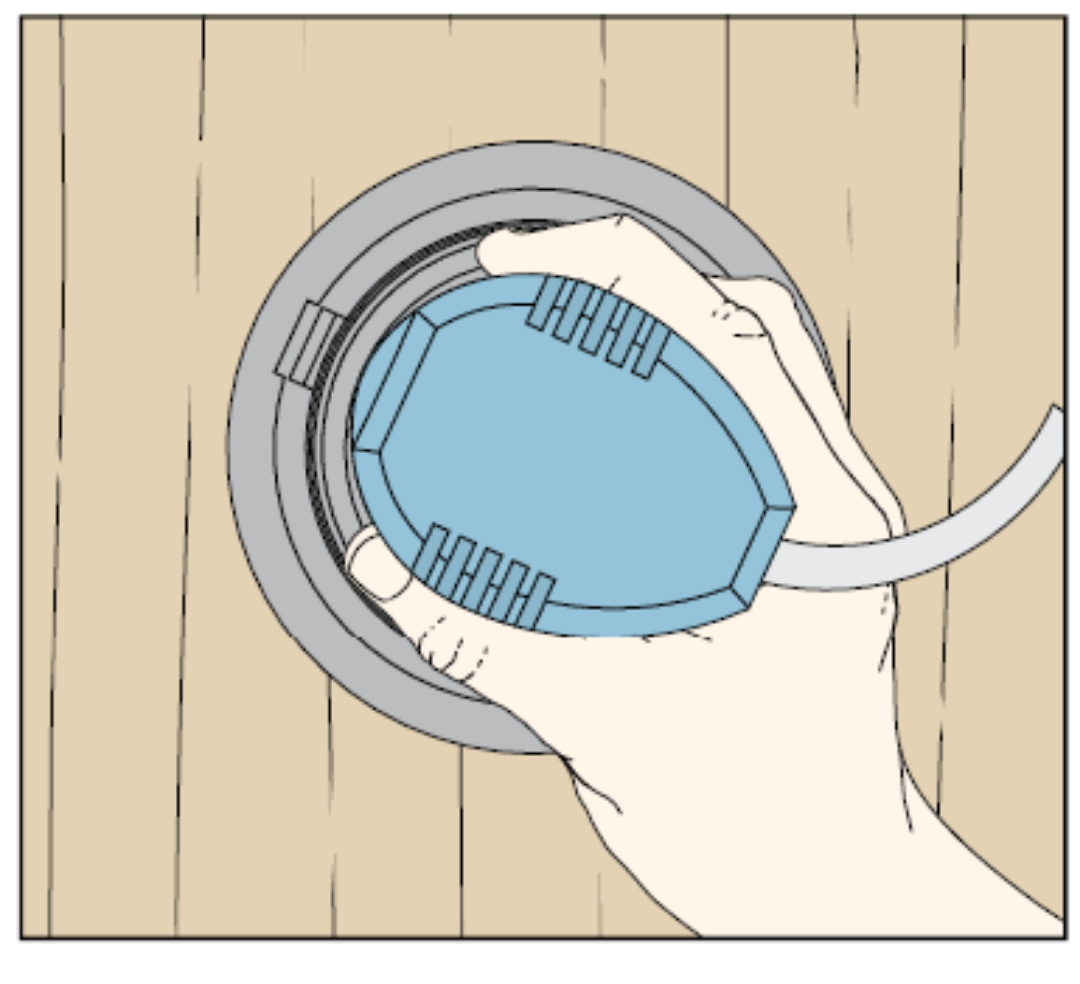 illustration shows to hold sander by its side