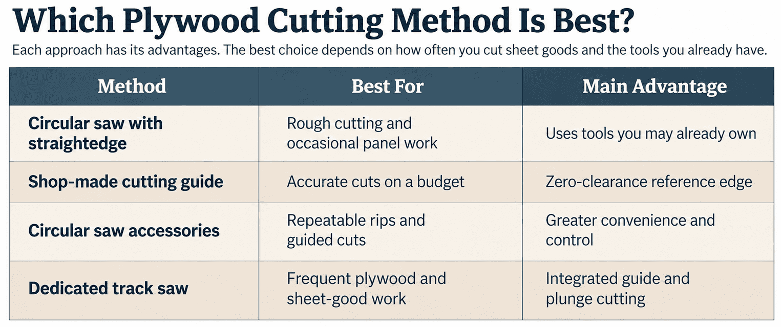 Plywood Cutting Methods Comparison Table optimized