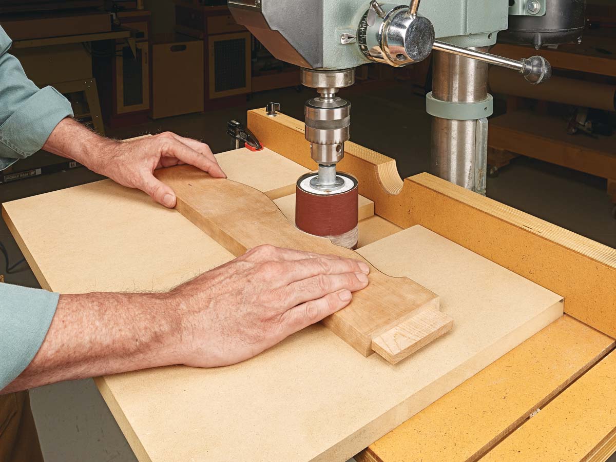 sanding drum installed on drill press