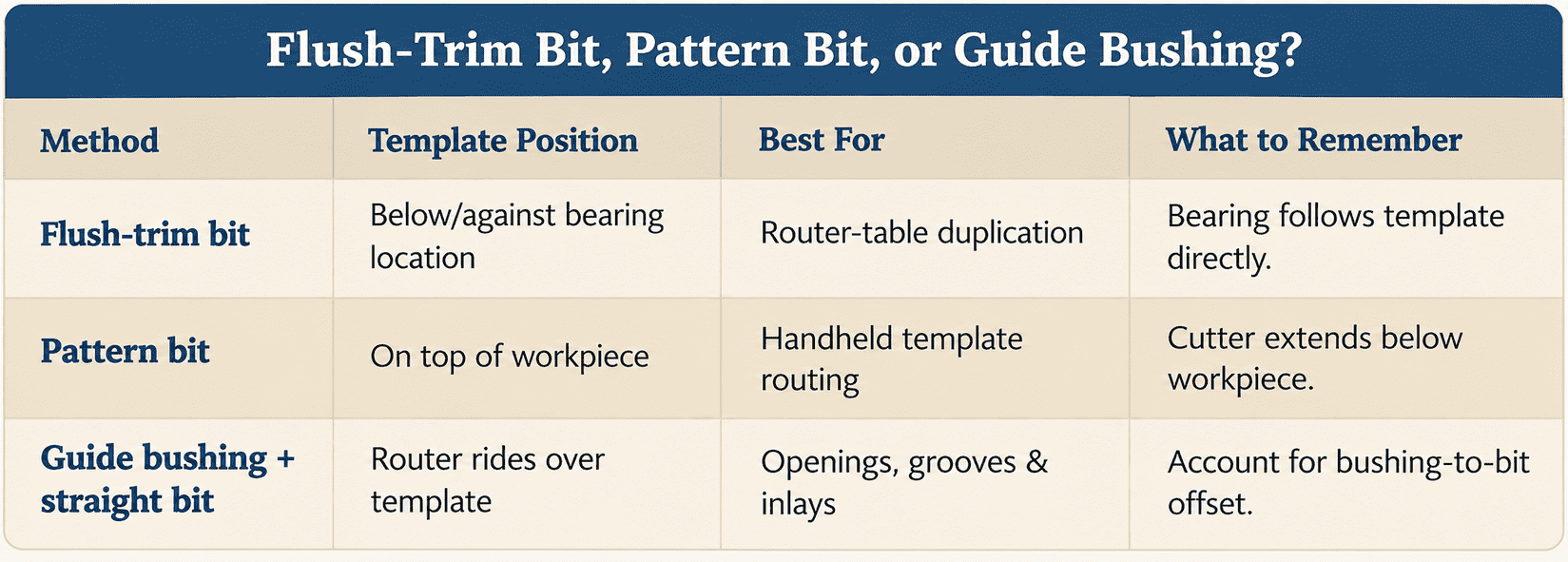 Woodworking Router Bit Comparison Chart