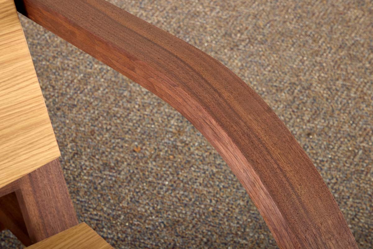 bent laminated straight grain walnut