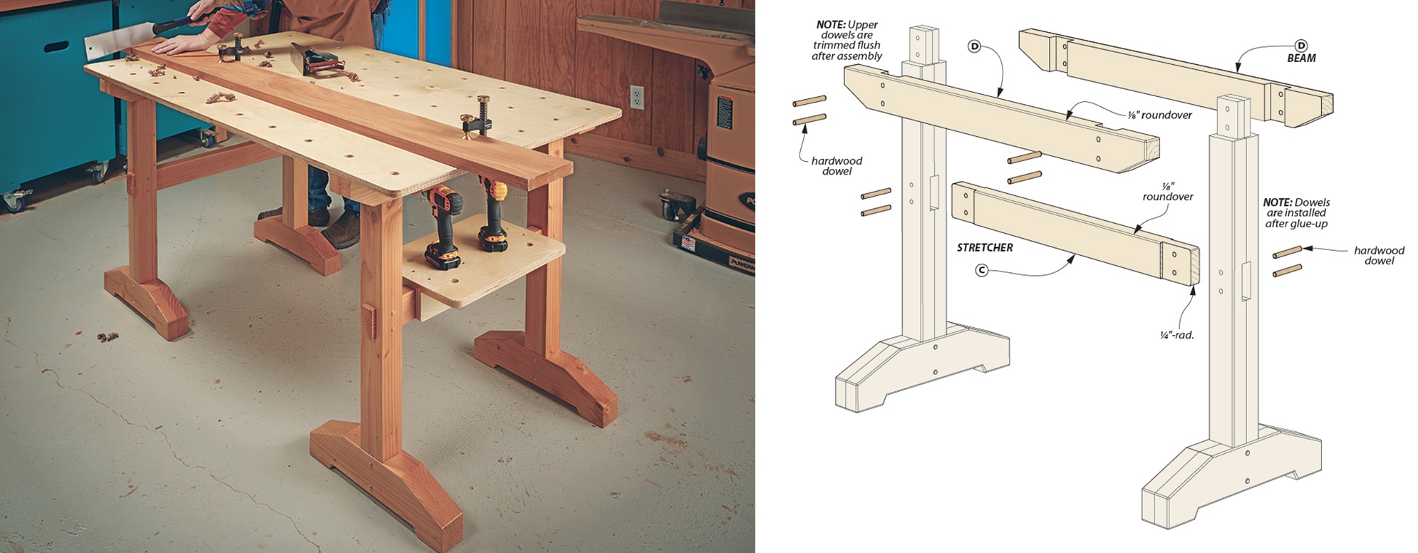 sawhorse images side by side