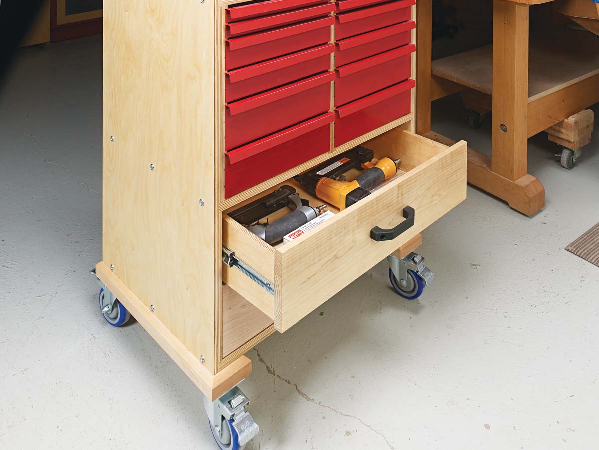 close up of large drawer of the cabinet deep storage