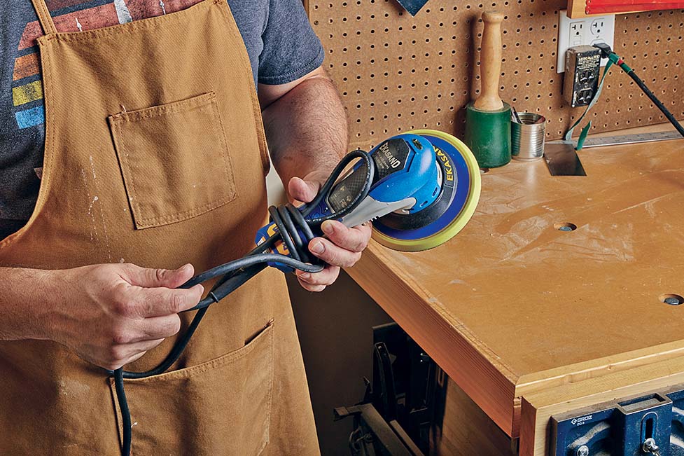 wrapping orbital sander's cord around itself