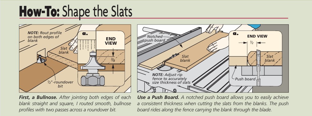 how to shape tambour slats
