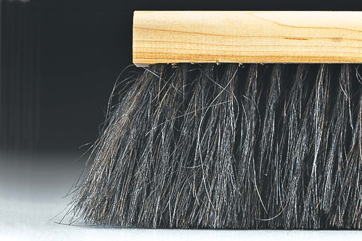 shop broom with natural flare in horsehair