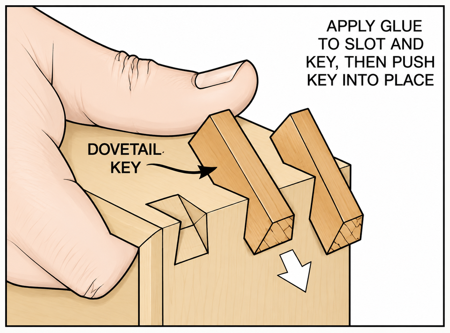 adding dovetail key to miter