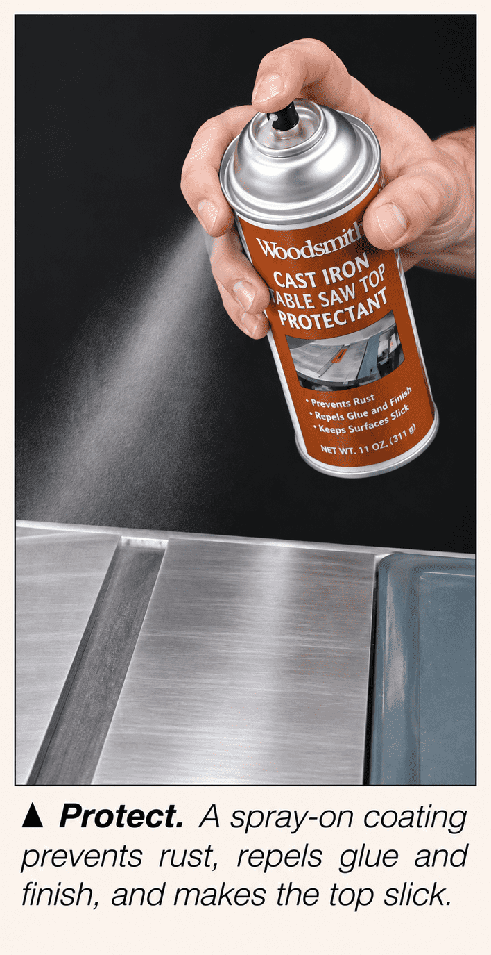 spray protectant table saw top