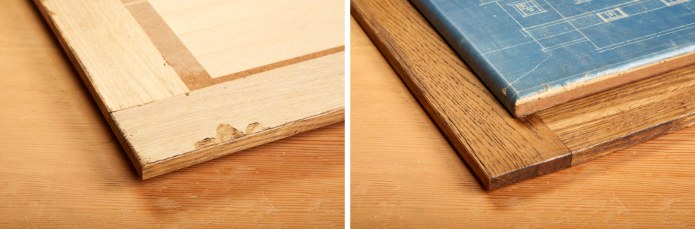furniture wax before after side by side