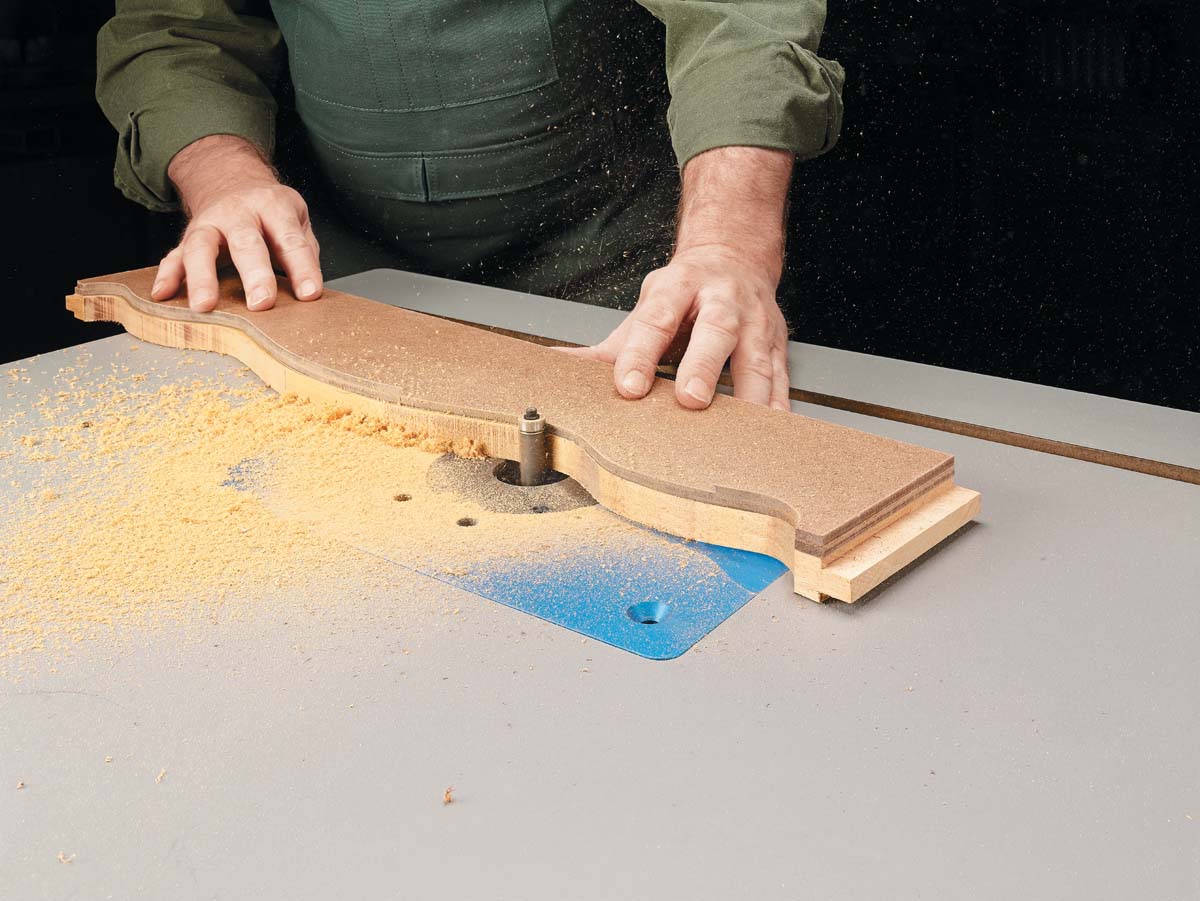 using flush-trim bit at the router table