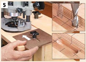 step 5 routing a mortise