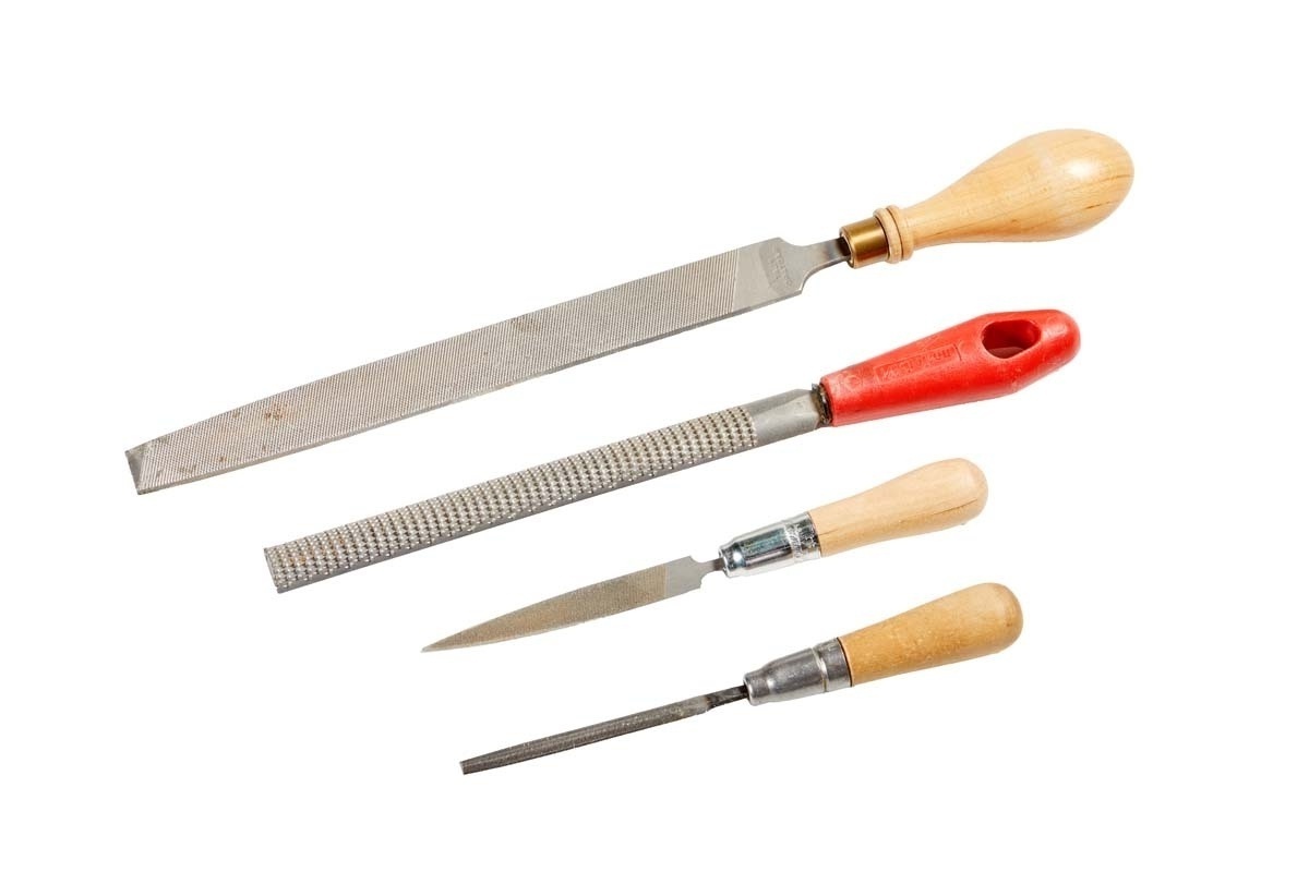Flat file, Rasp, Half-round file, Round file