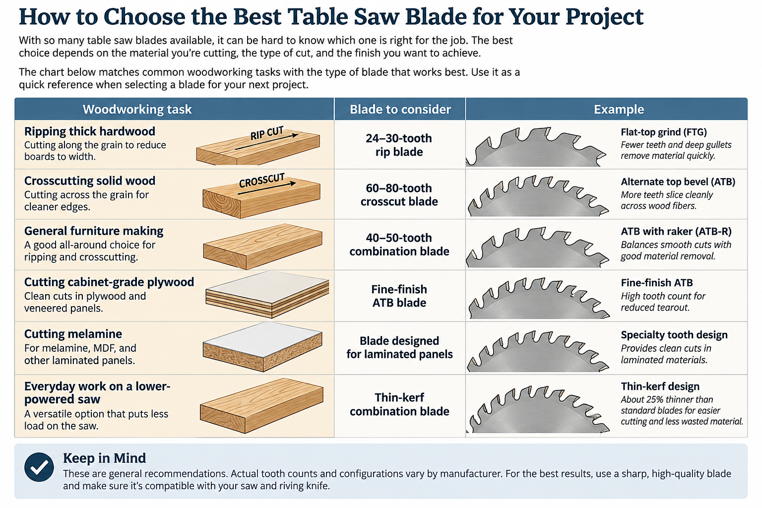 how to choose the best table saw blade