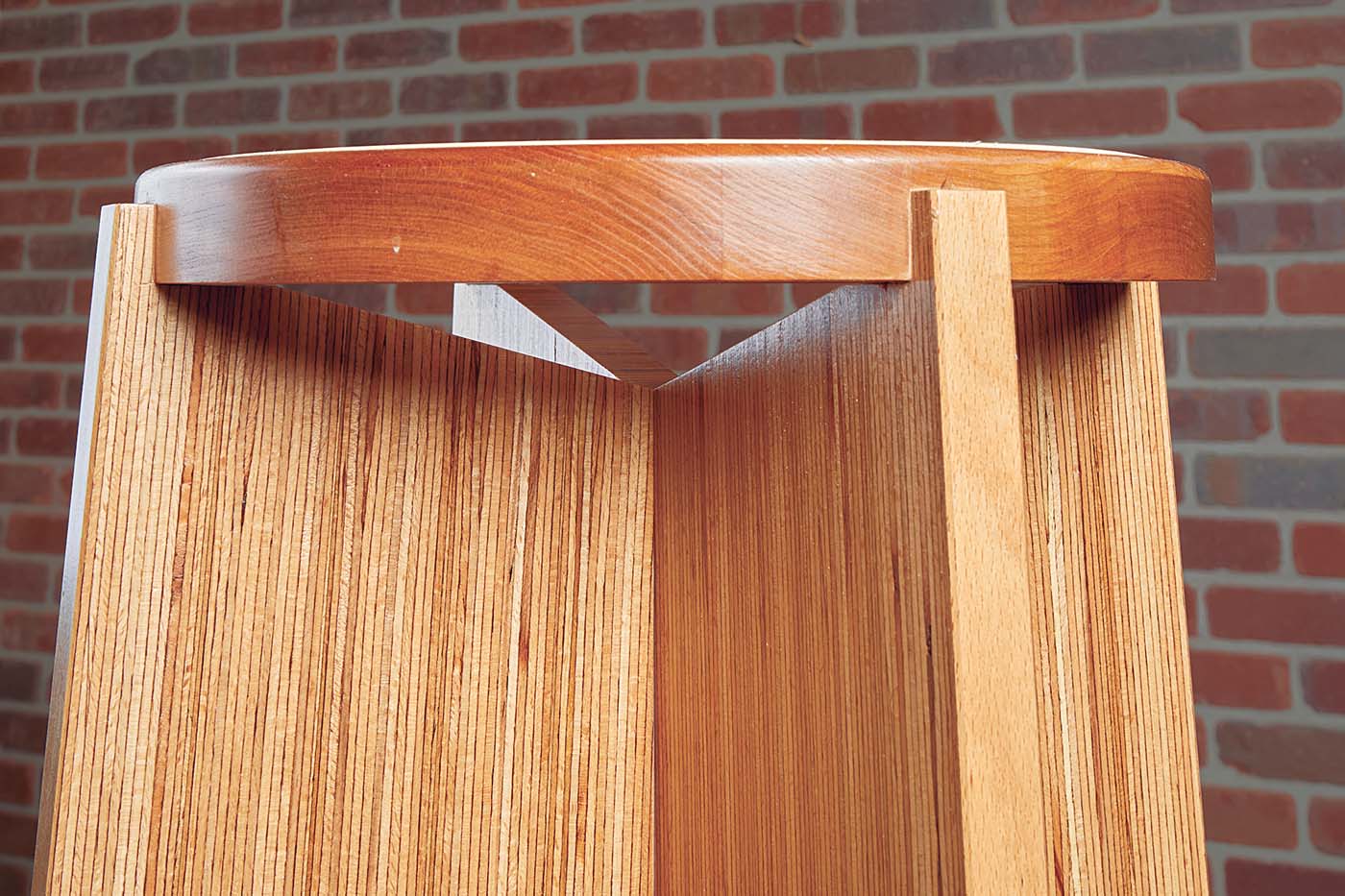 wood stool with round seat