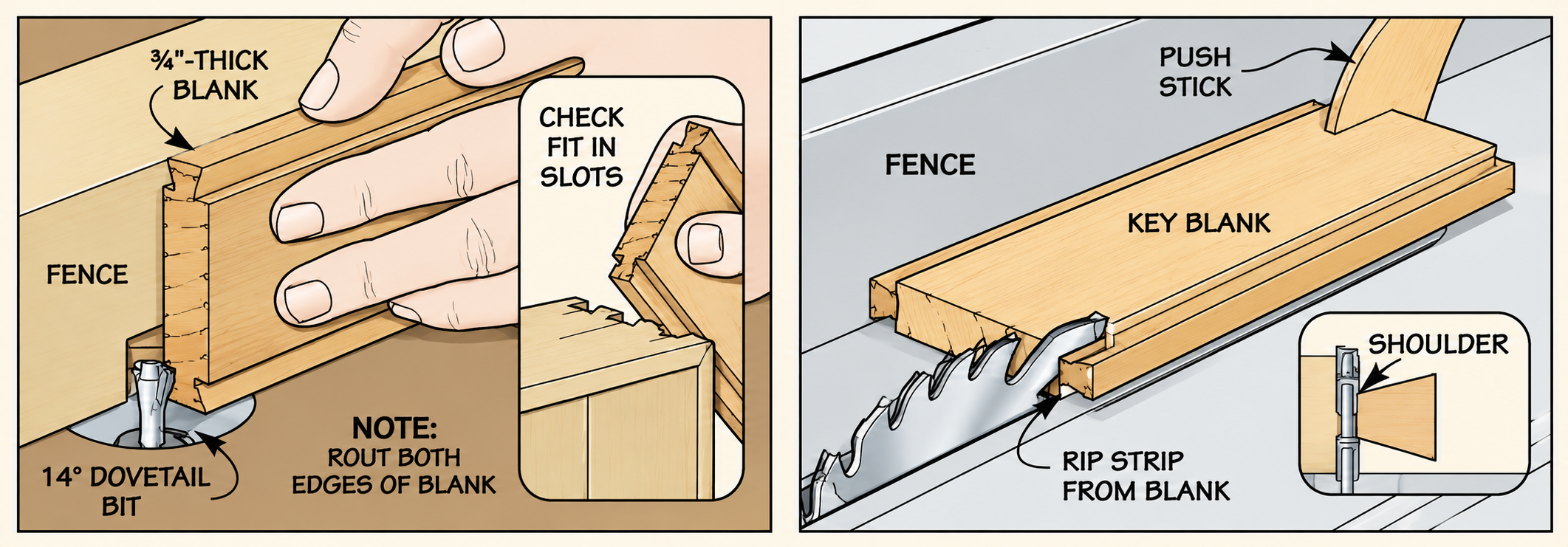 making the dovetail splines