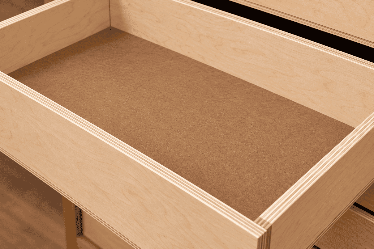 Open Birch Plywood Drawer Interior