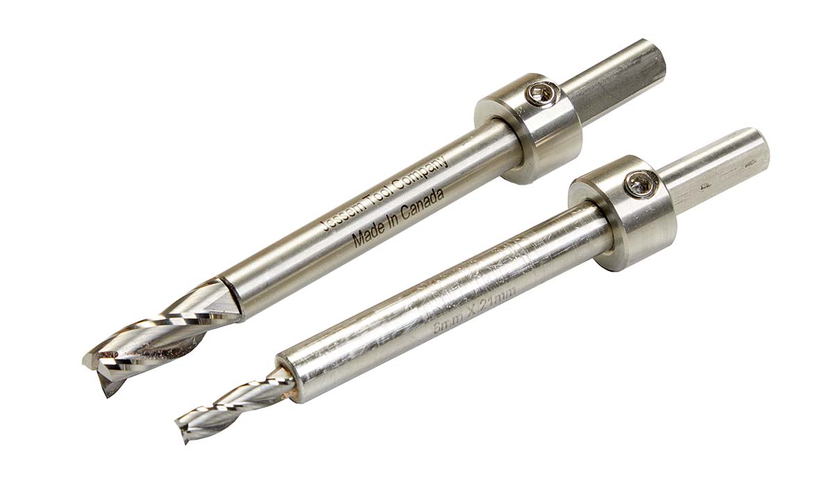 6mm endmill bit with stop collar, 10mm endmill bit with stop collar