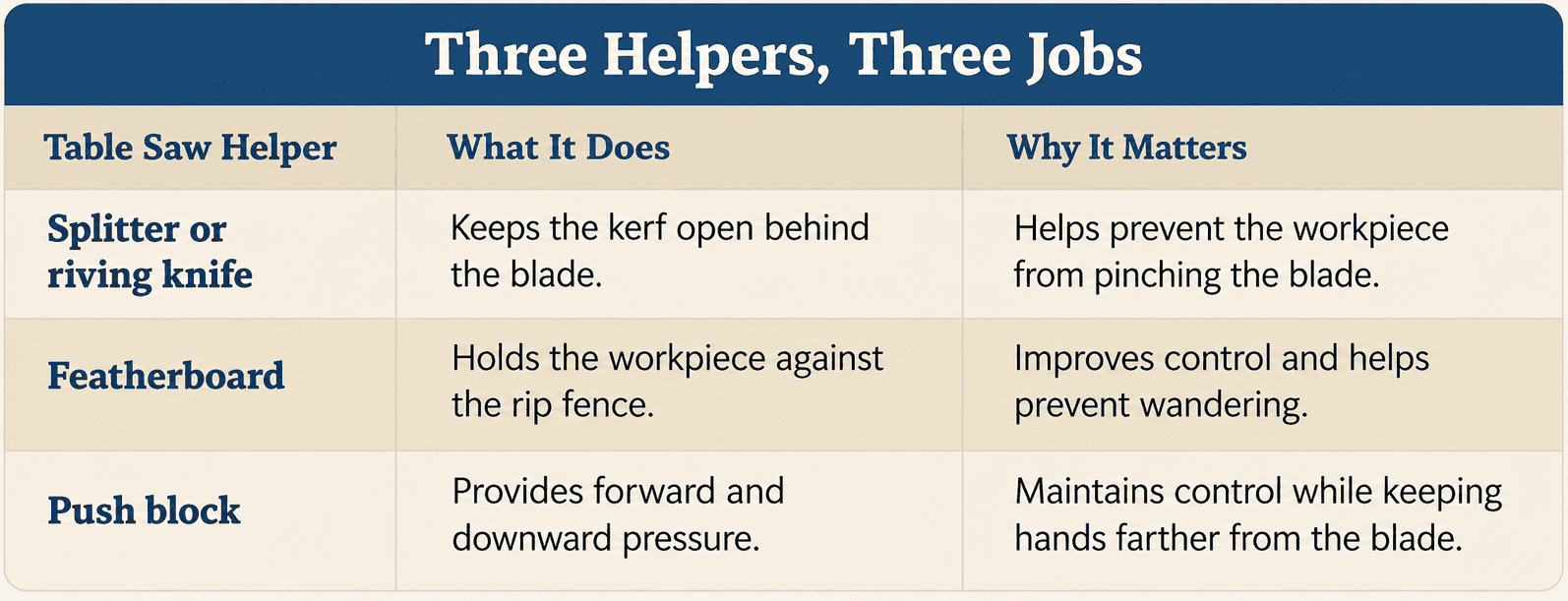 Three Table Saw Helpers
