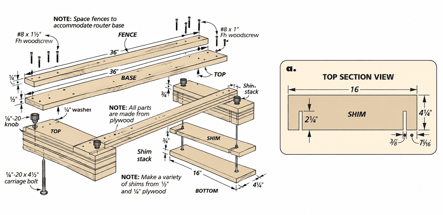 Woodworking Jig Exploded Assembly Plan