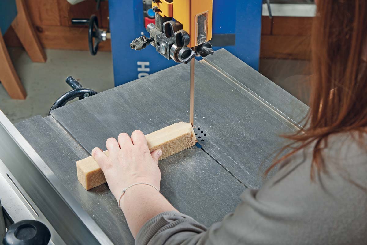 using abrasive cleaning stick on bandsaw