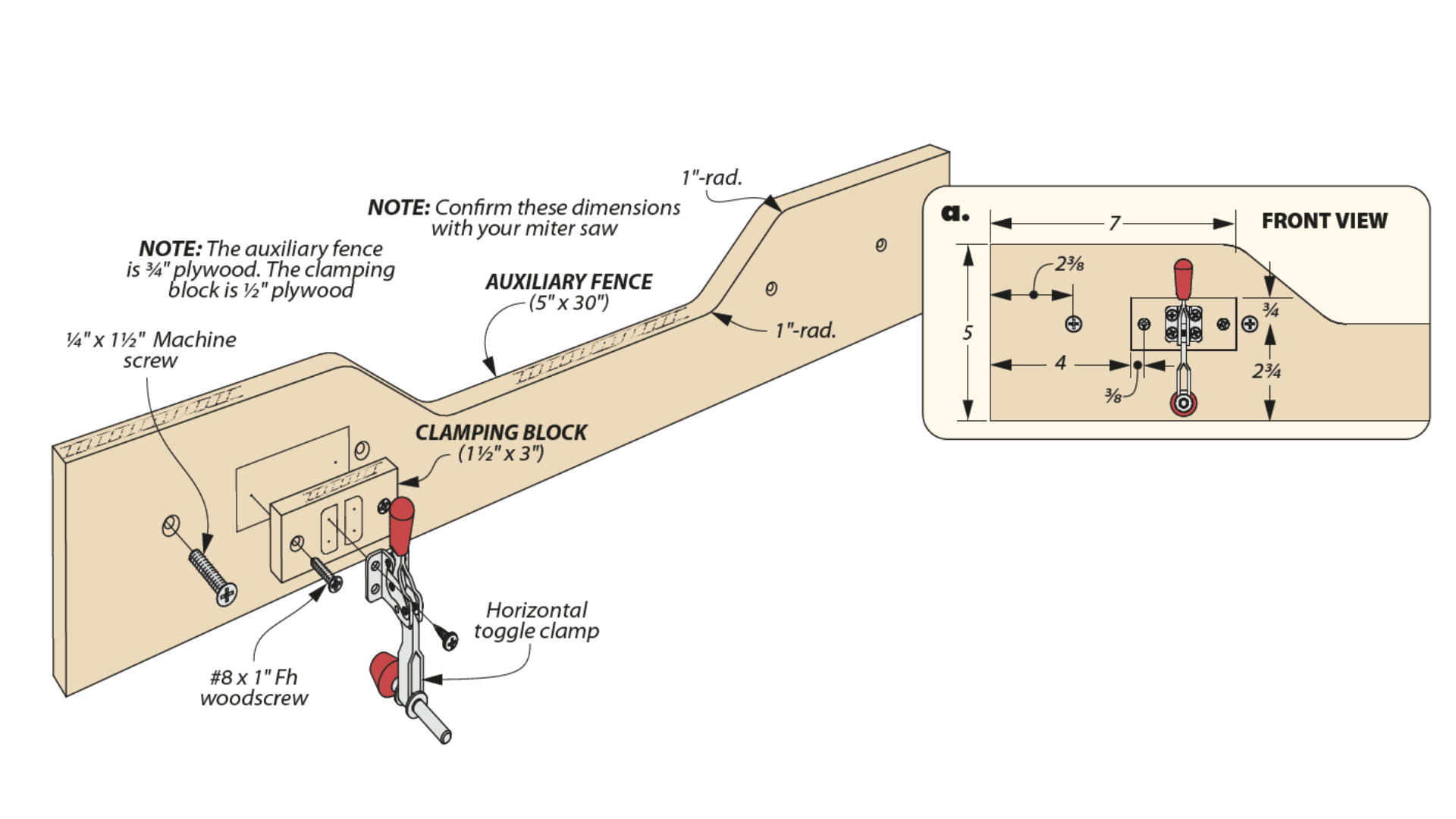 diagram of toggling miter fence