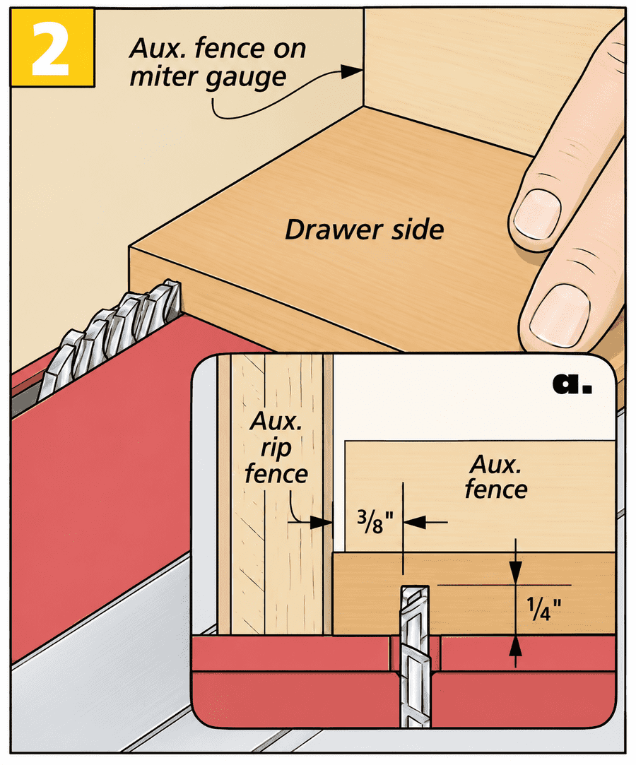 Table Saw Drawer Groove Guide optimized