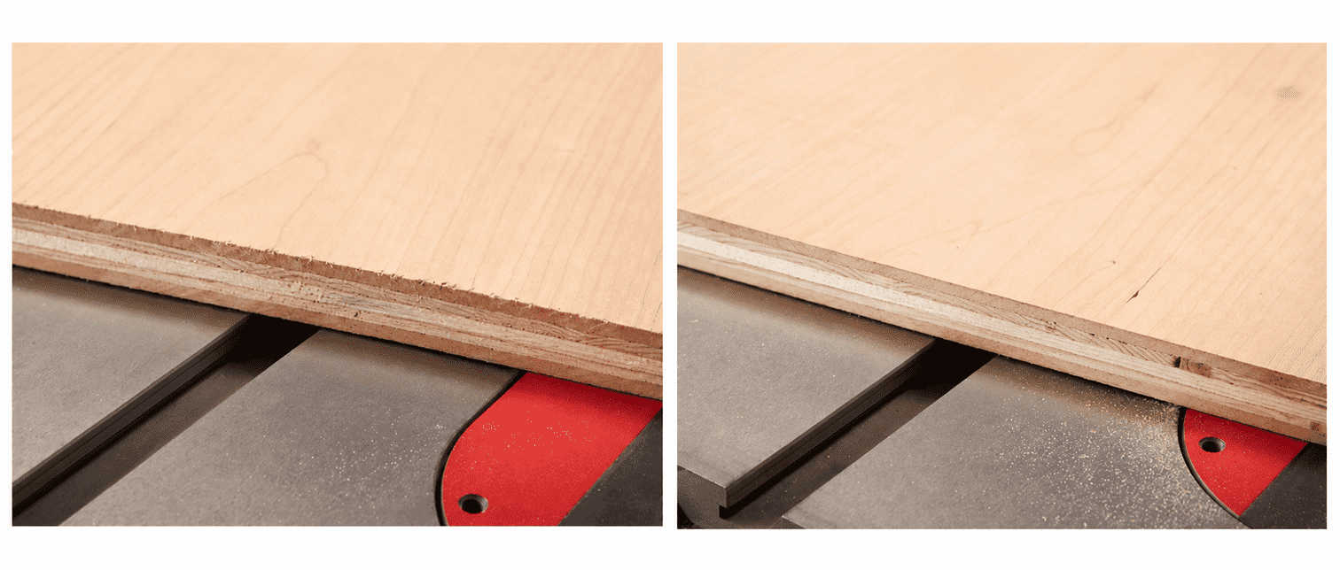 Rough Versus Clean Plywood Cuts
