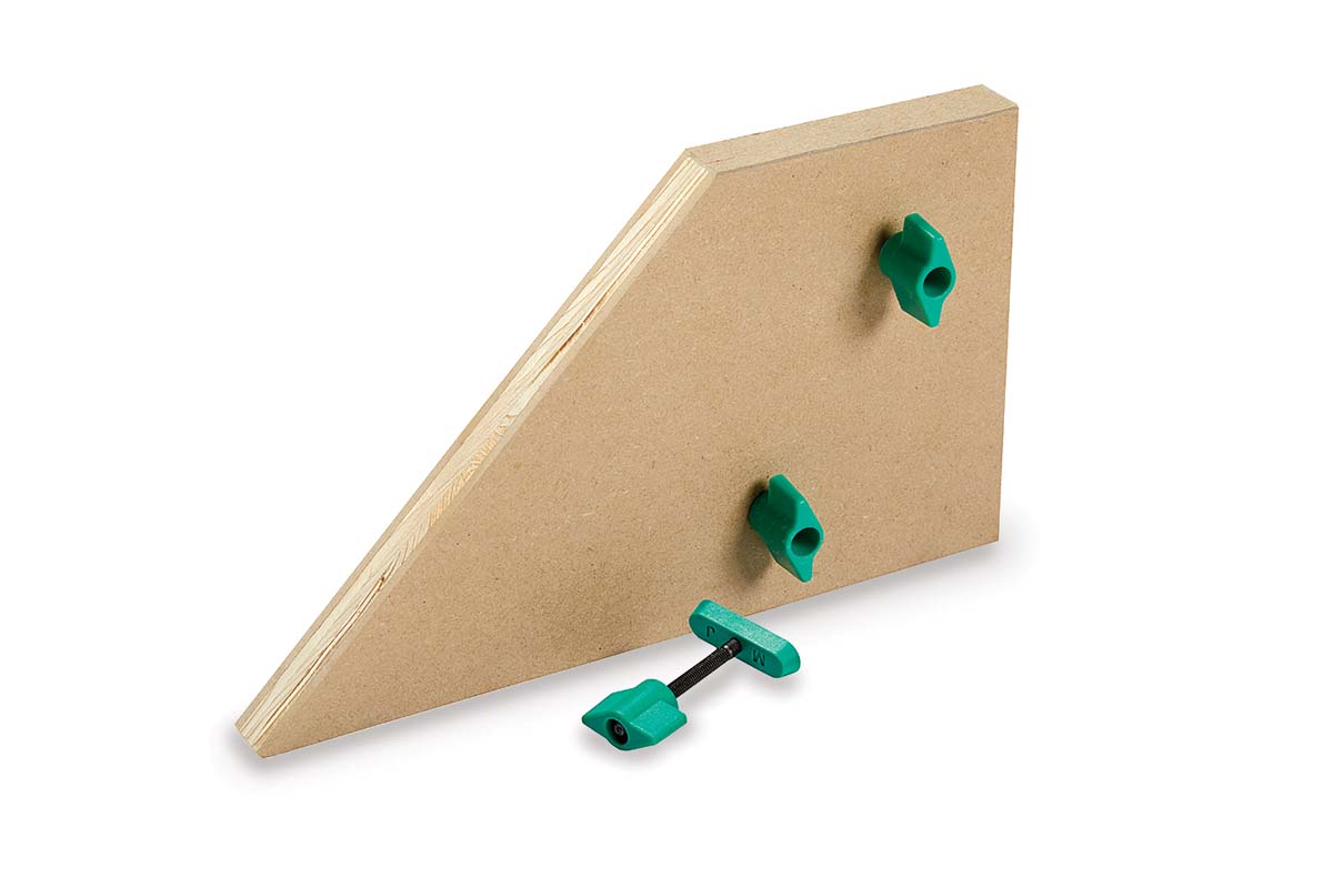 pocket mill stop block at 45 degrees, with dovetail track hardware