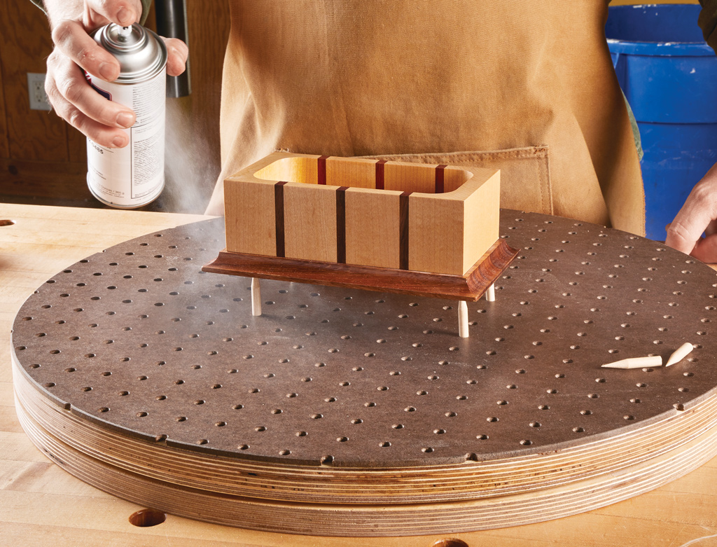 Lazy Susan with a Pegboard Surface