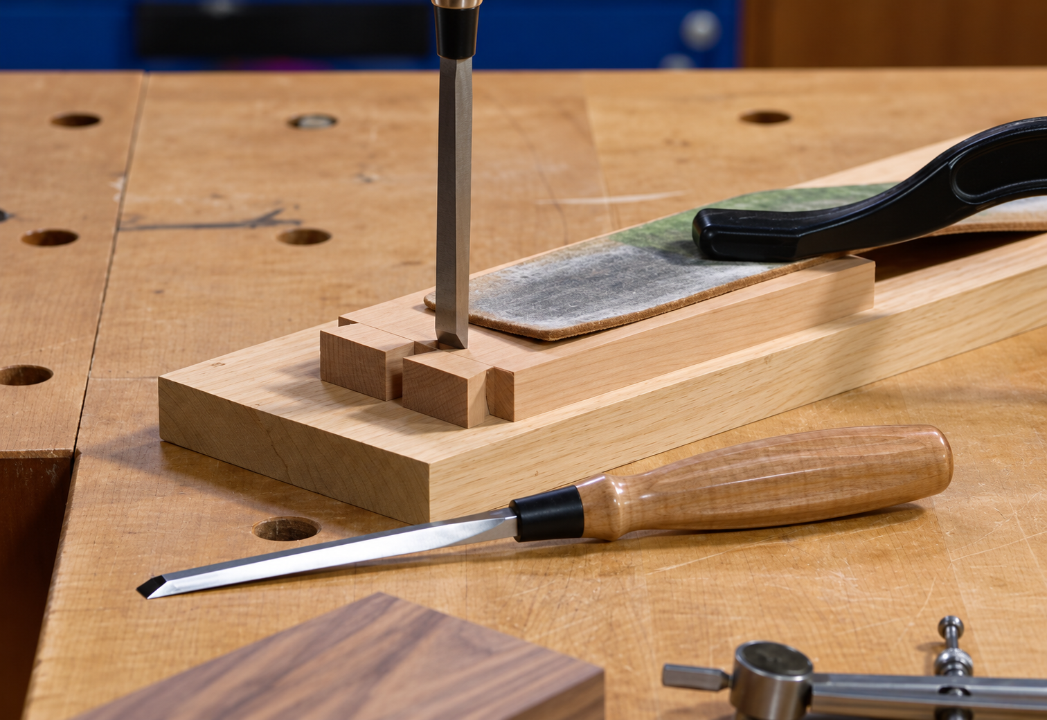 chiseling-tails-half-blind-dovetails