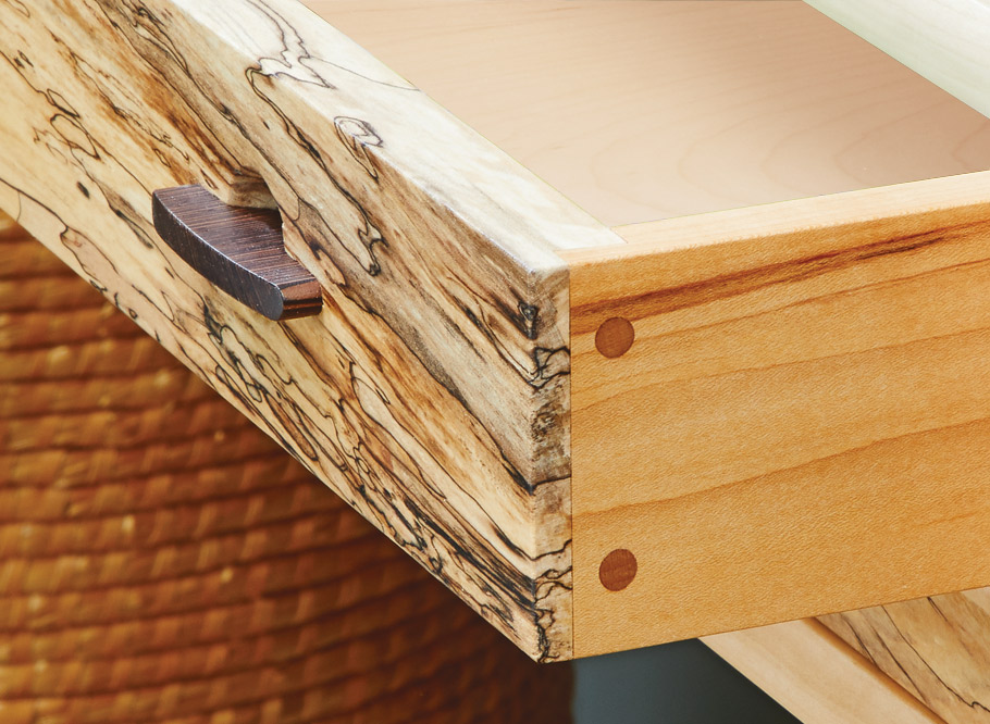 spalted-maple drawer front