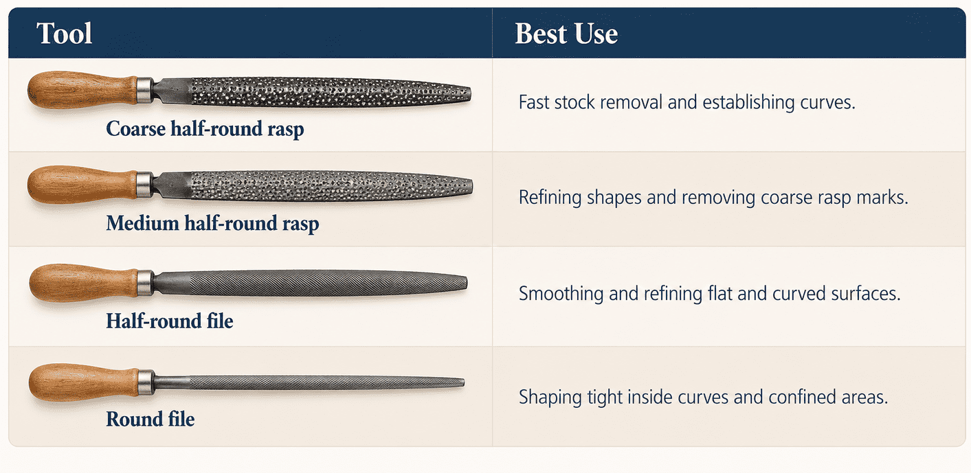 Woodworking Rasp and File Guide Table optimized