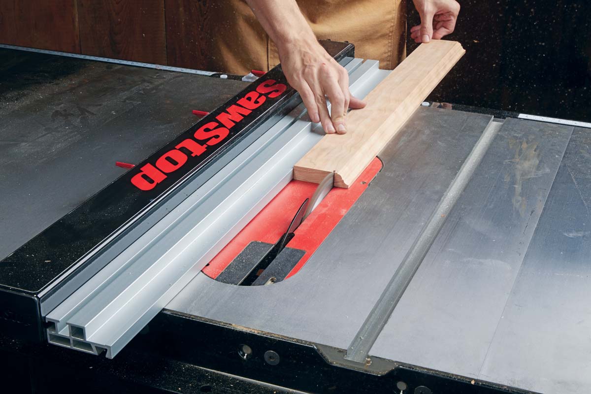 SawStop T-Glide Fence System being used on table saw