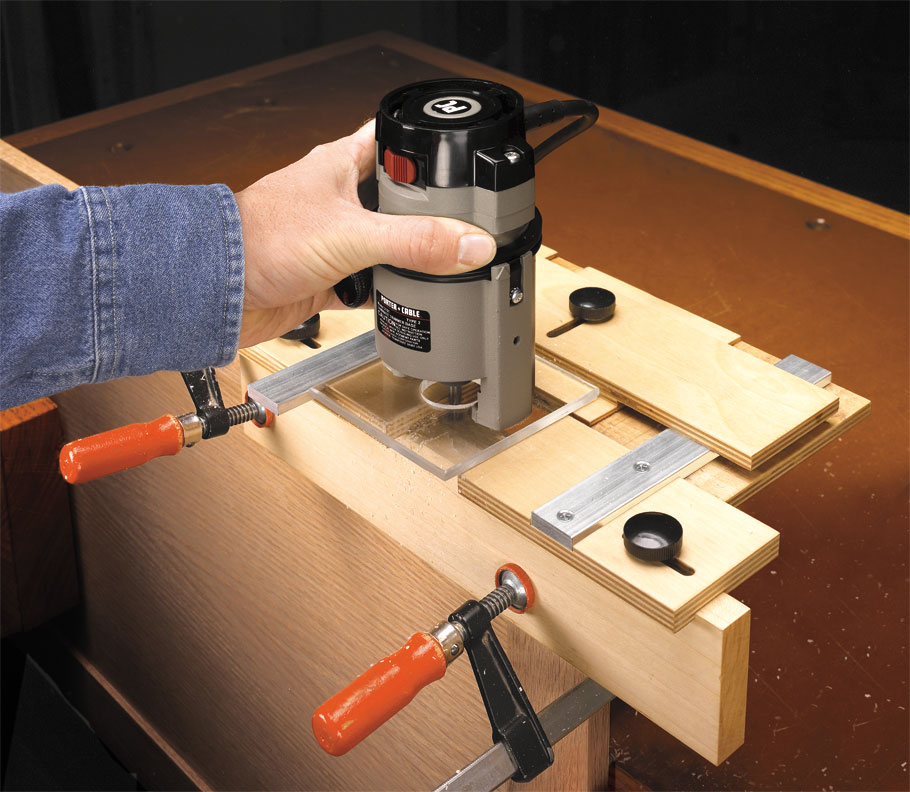 Trim router hinge mortising