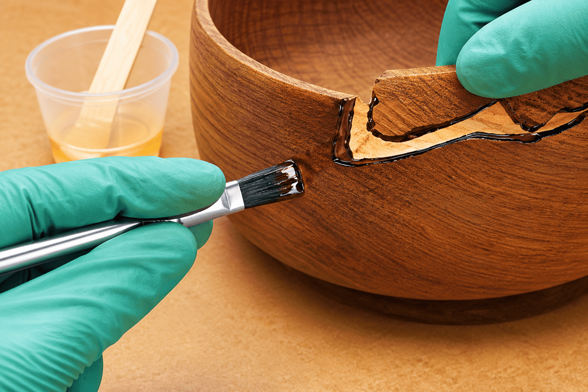 Repairing Cracked Wooden Bowl