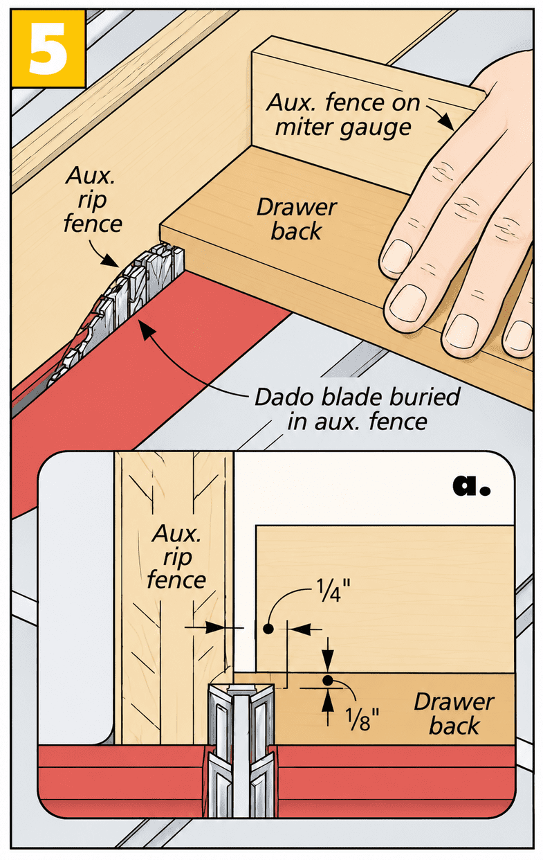 Table Saw Drawer Back Jointing Guide optimized