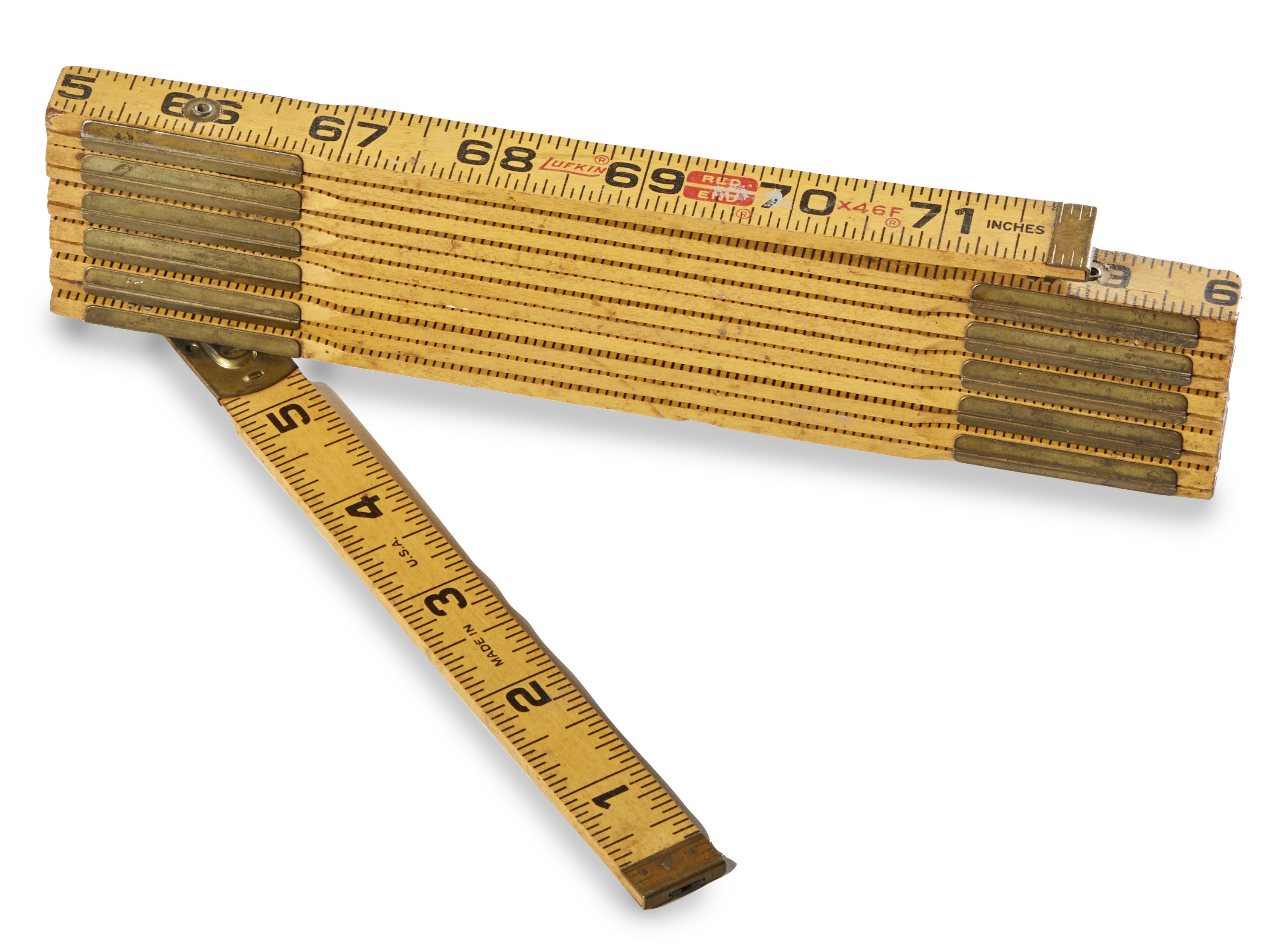 yellow folding ruler
