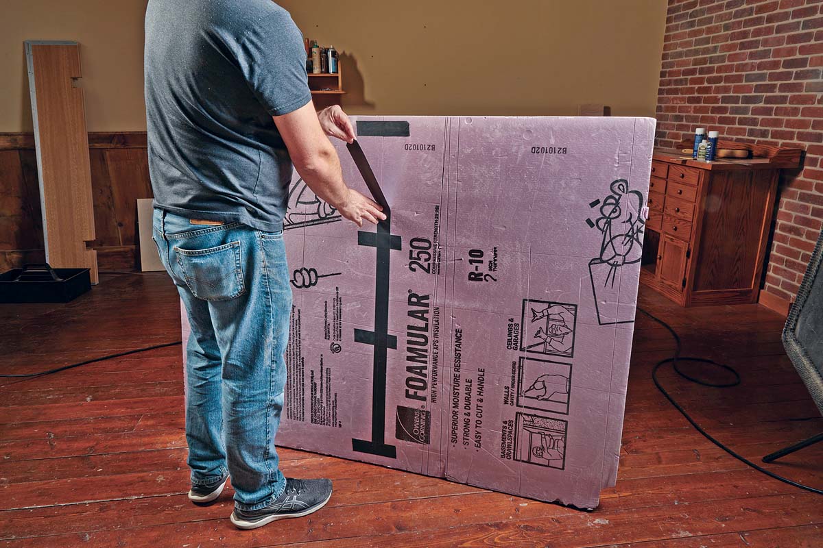 Image of purple foam insulation